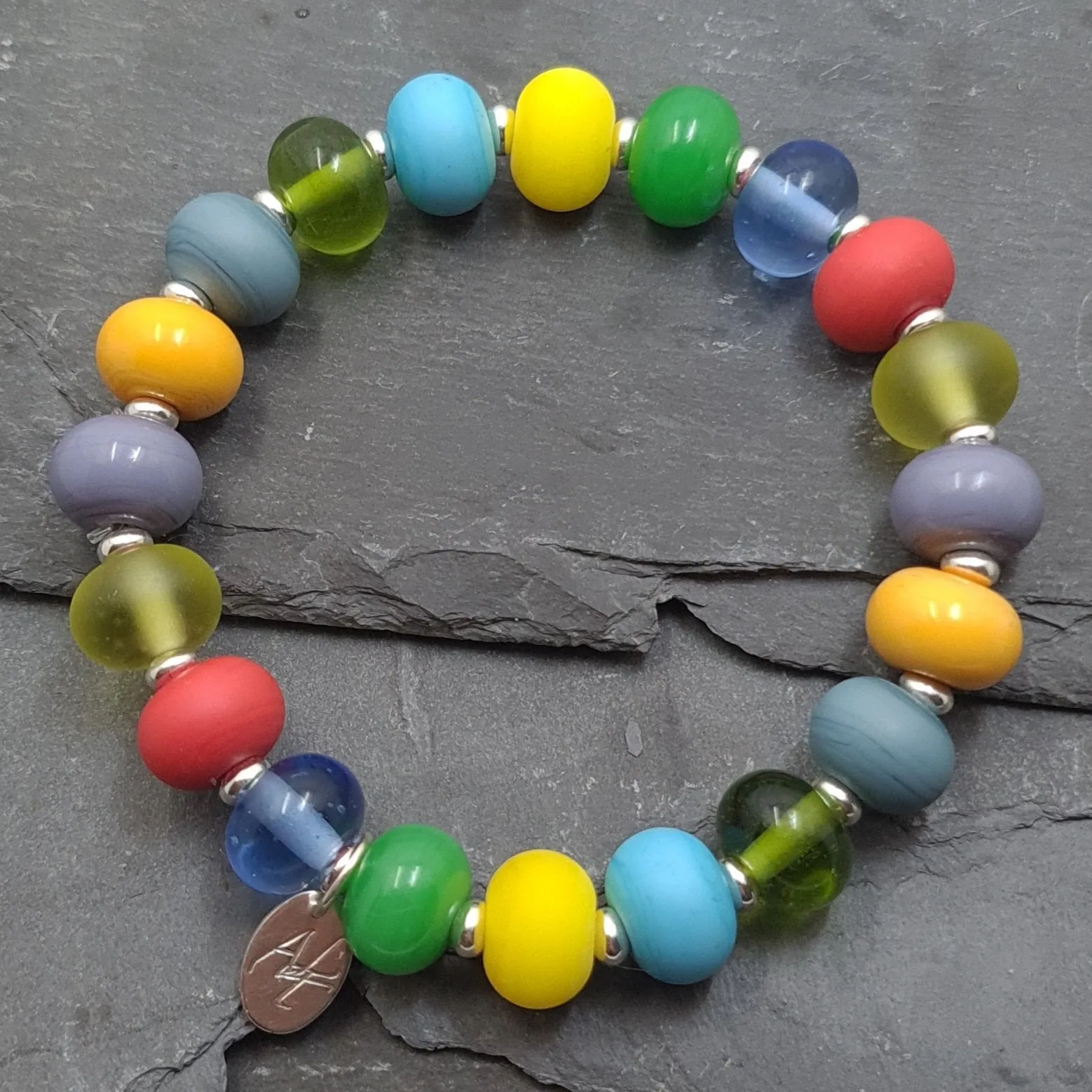 Lampwork Glass Bead Bracelet - Four Seasons