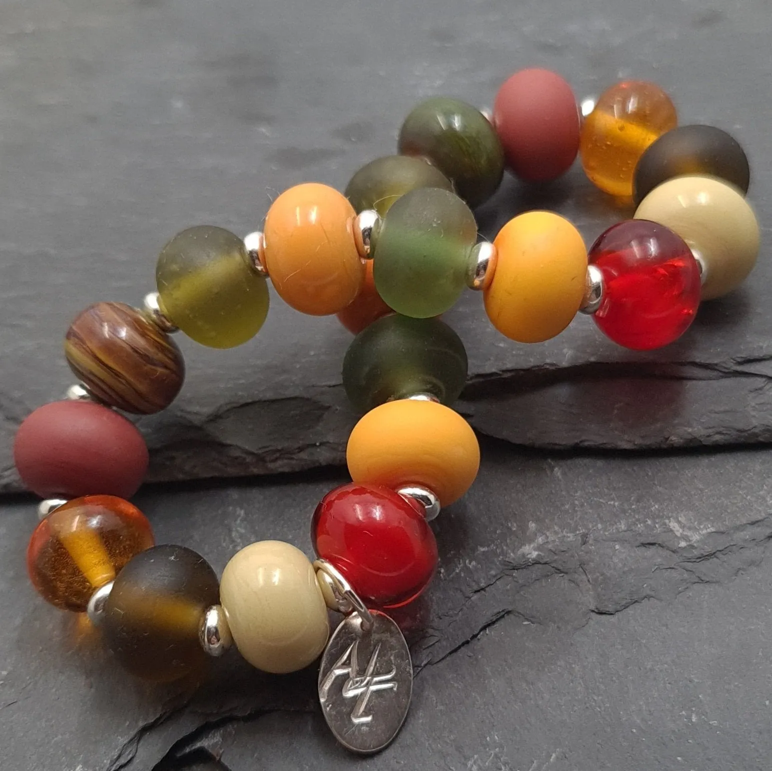 Lampwork Glass Bead Bracelet - Four Seasons