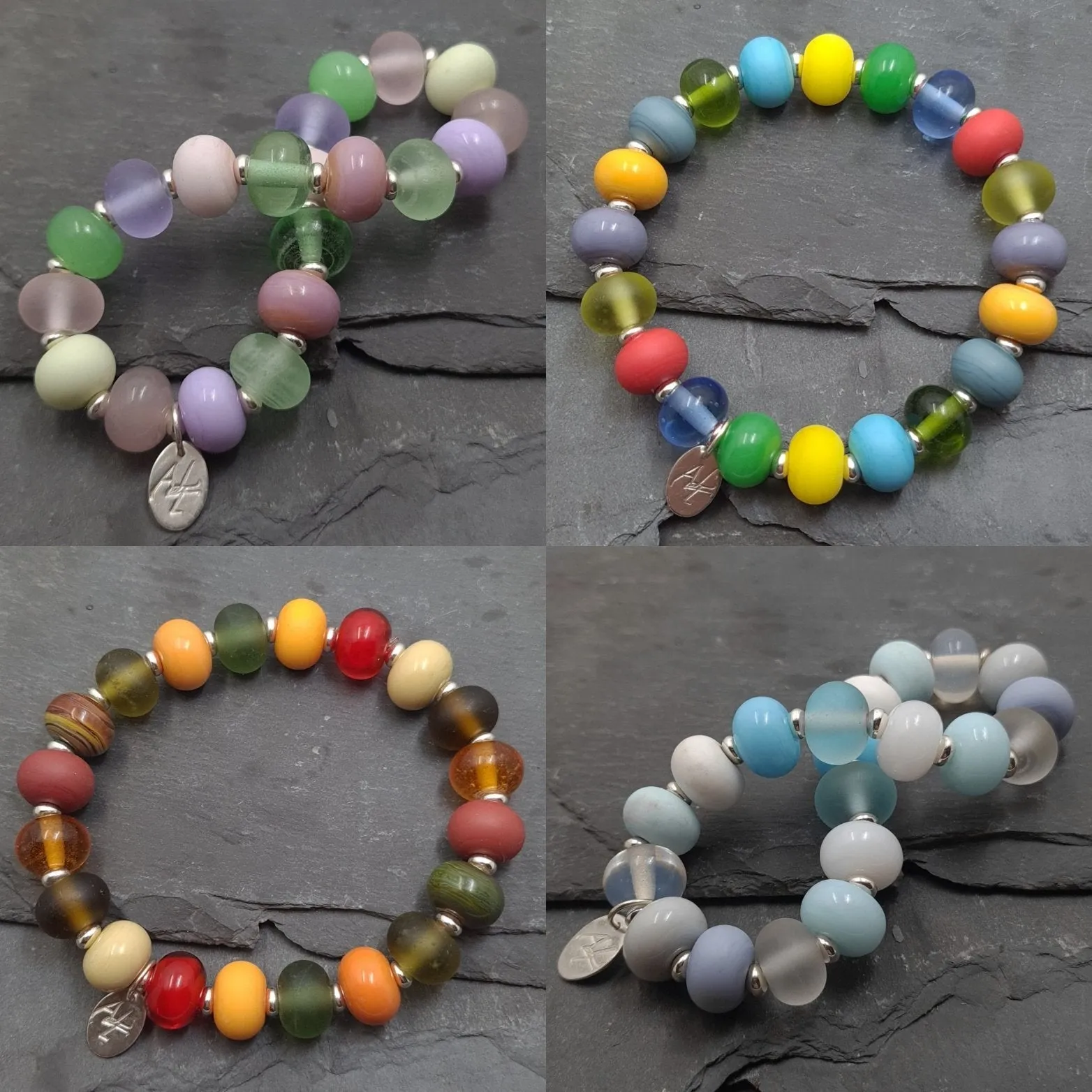 Lampwork Glass Bead Bracelet - Four Seasons