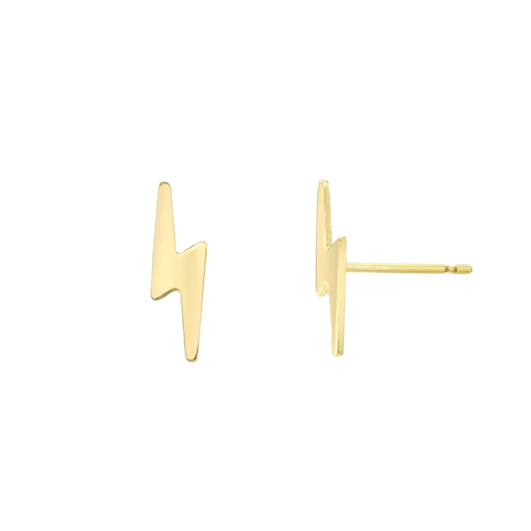 Lightning Gold Filled Stud Earrings