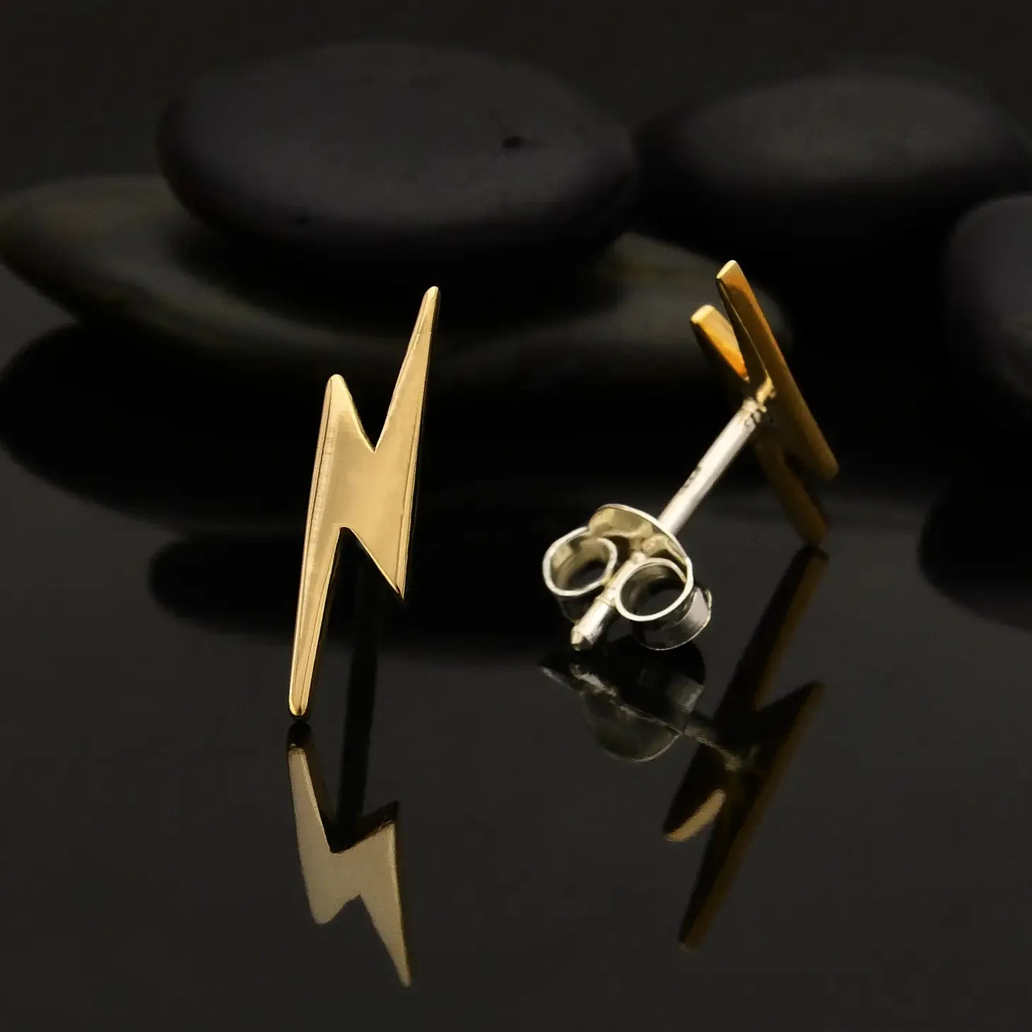 Lightning Gold Filled Stud Earrings