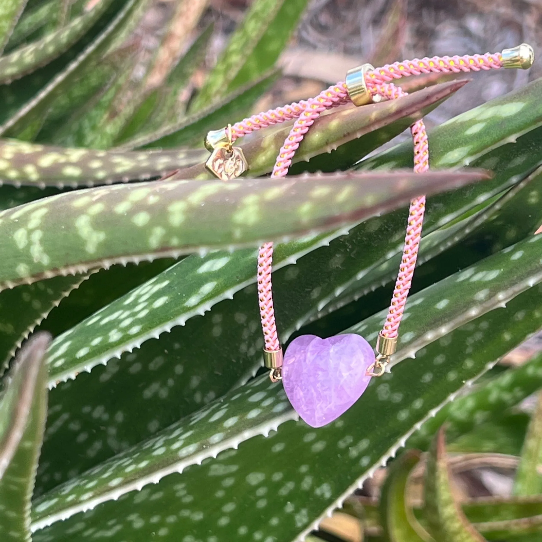 Lilac Kunzite Heart Girl Bracelet