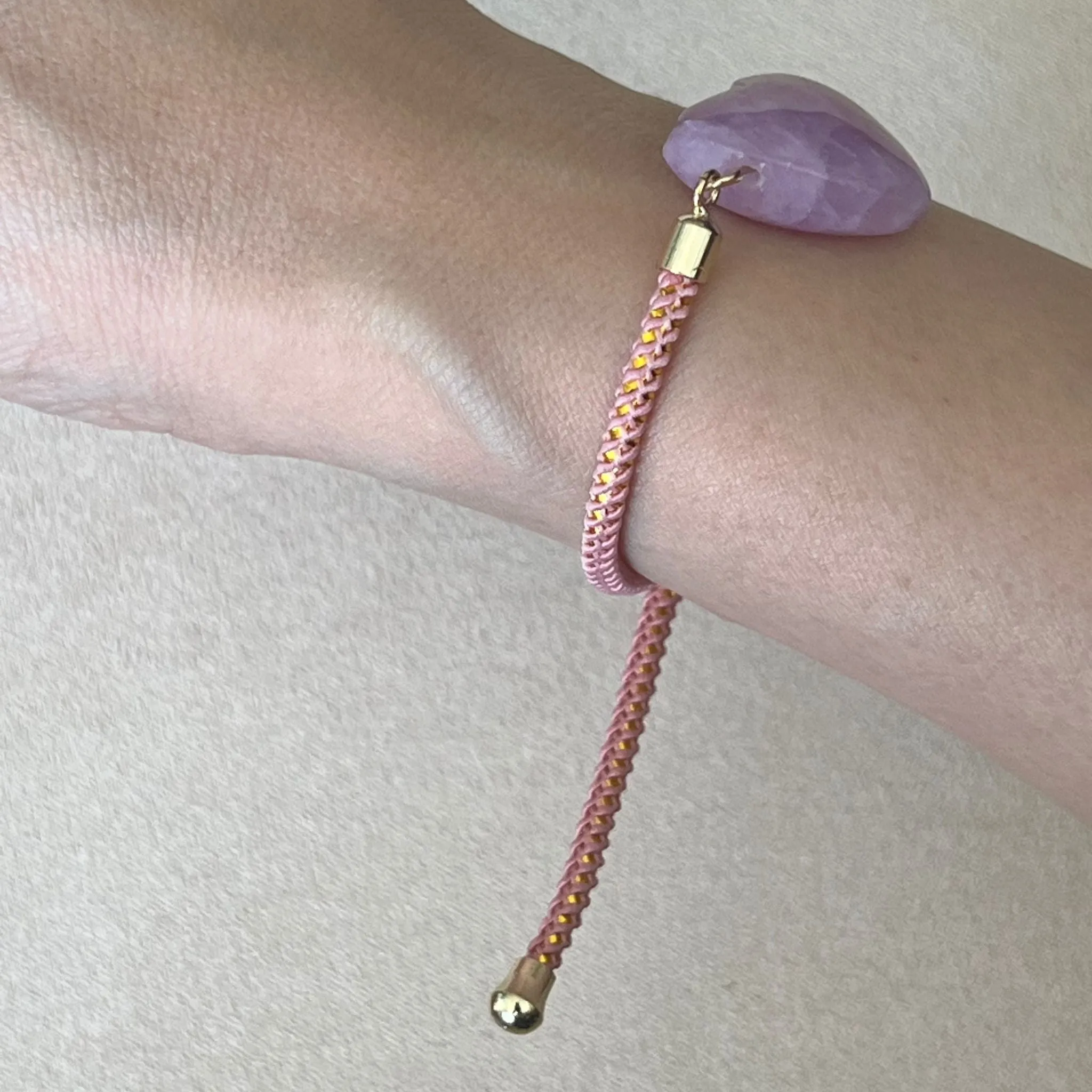 Lilac Kunzite Heart Girl Bracelet