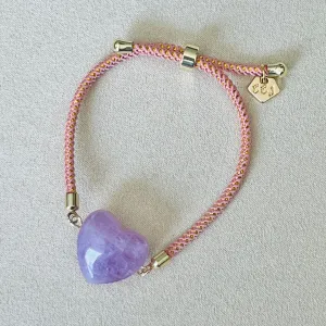 Lilac Kunzite Heart Girl Bracelet