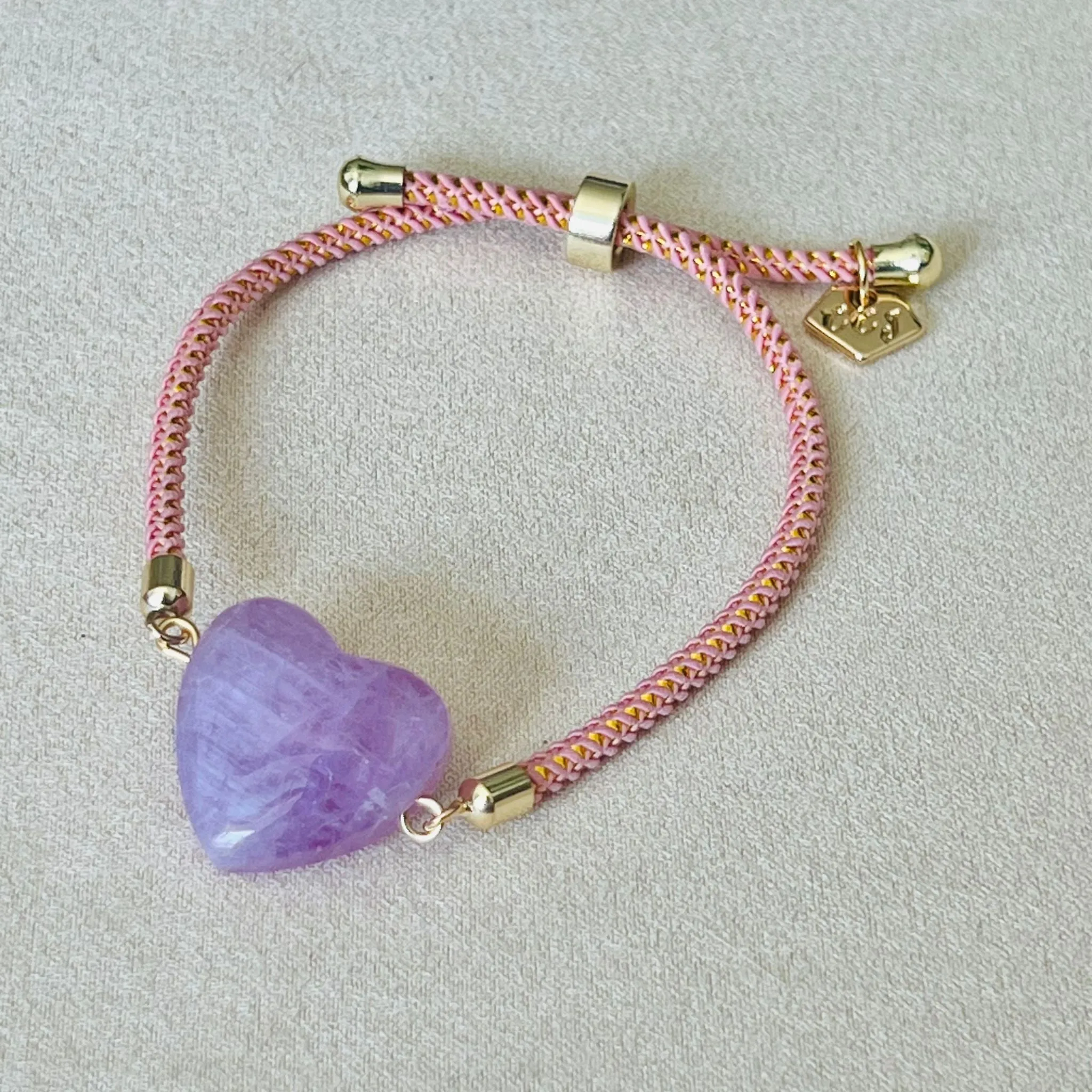 Lilac Kunzite Heart Girl Bracelet