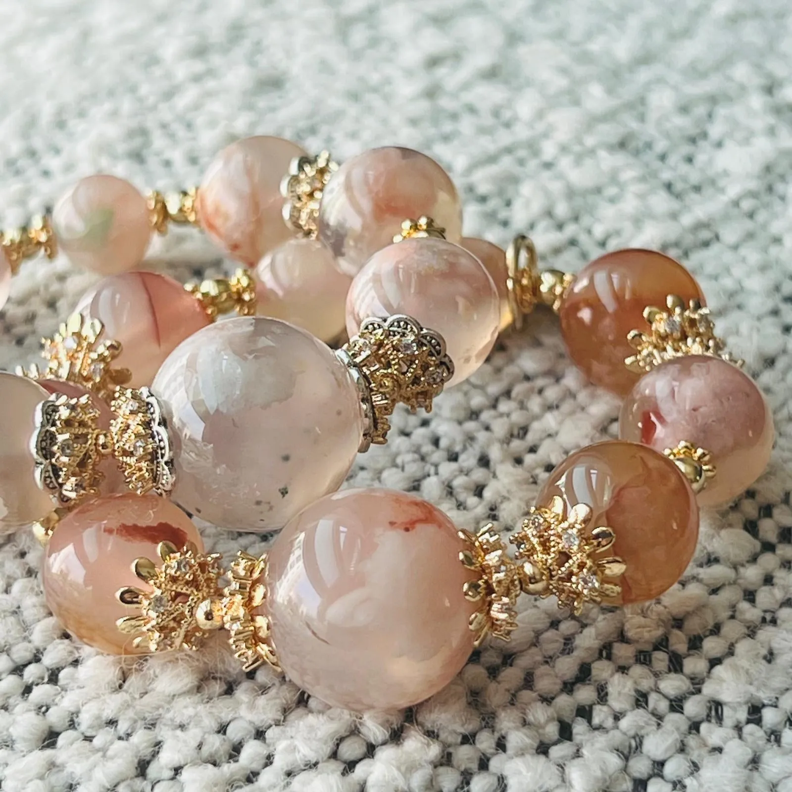 Lilac Sakura Agate Supreme Bracelet