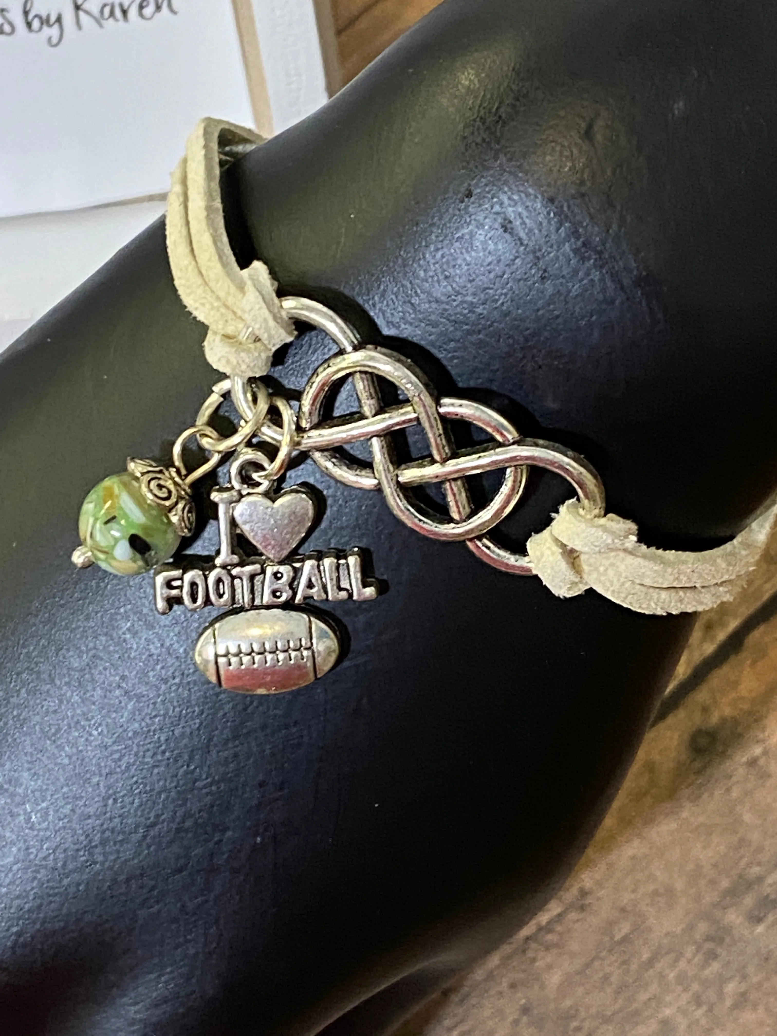 LOVE FOOTBALL Leather Bracelet