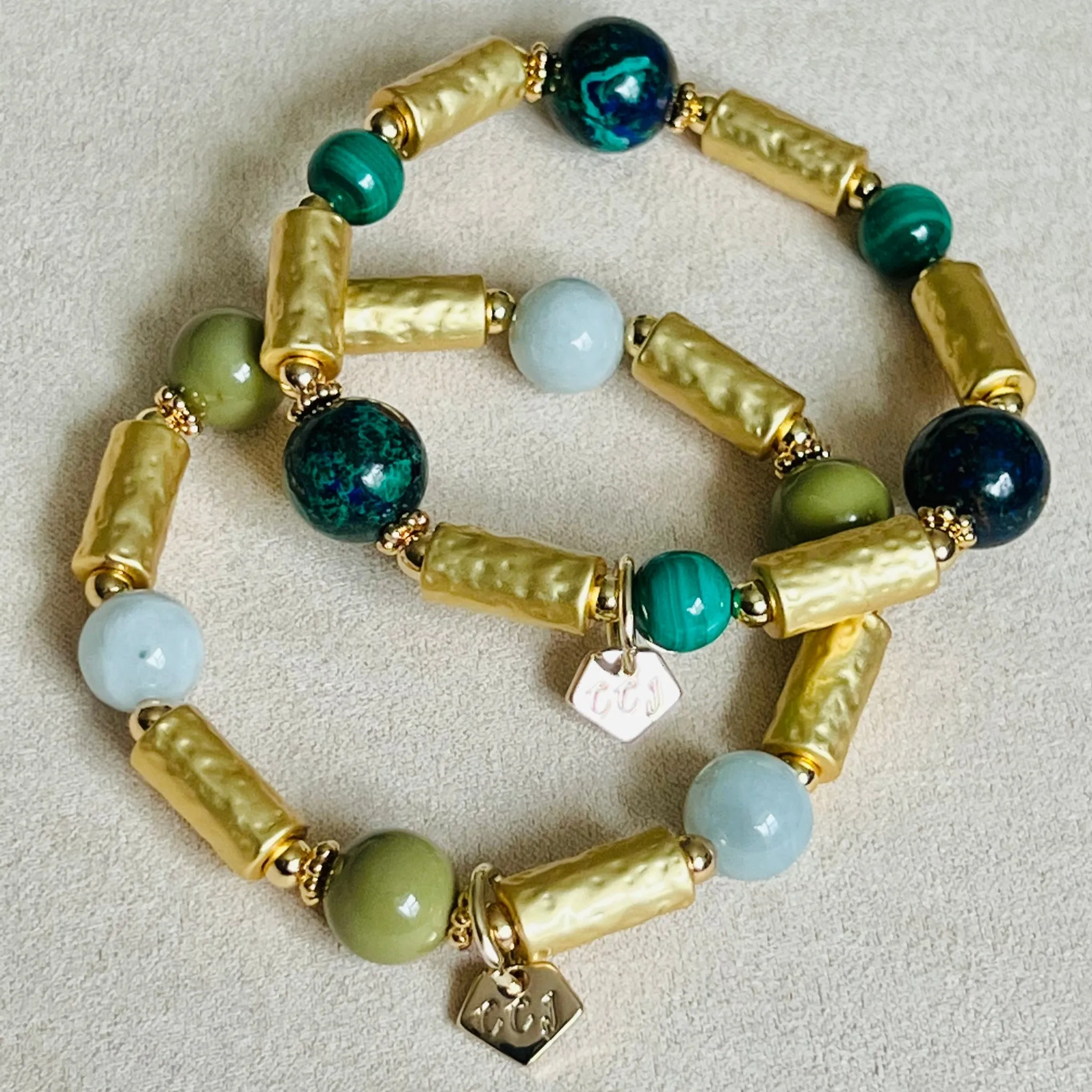 Lucky 6 Jade & Avocado Agate Bracelet