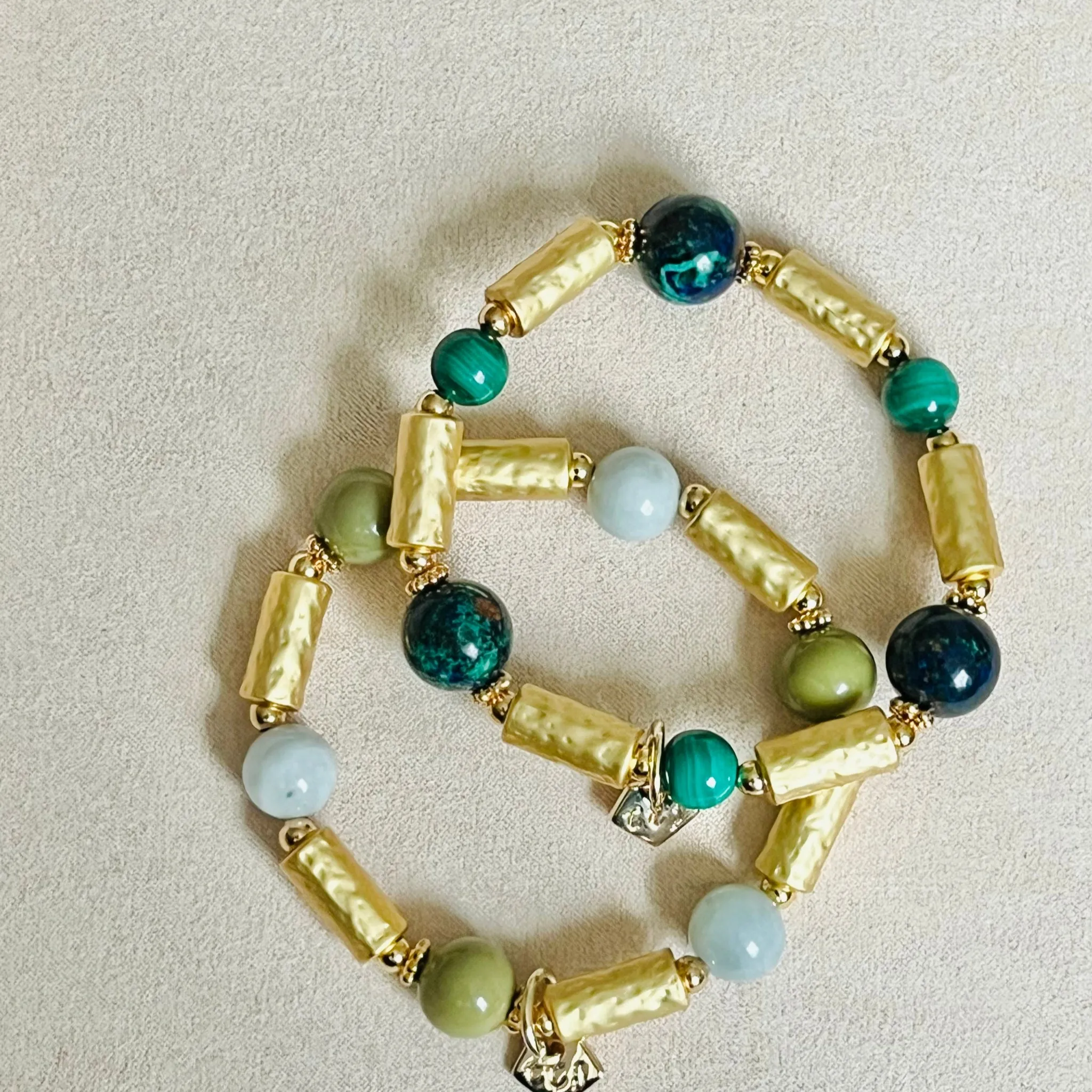 Lucky 6 Jade & Avocado Agate Bracelet