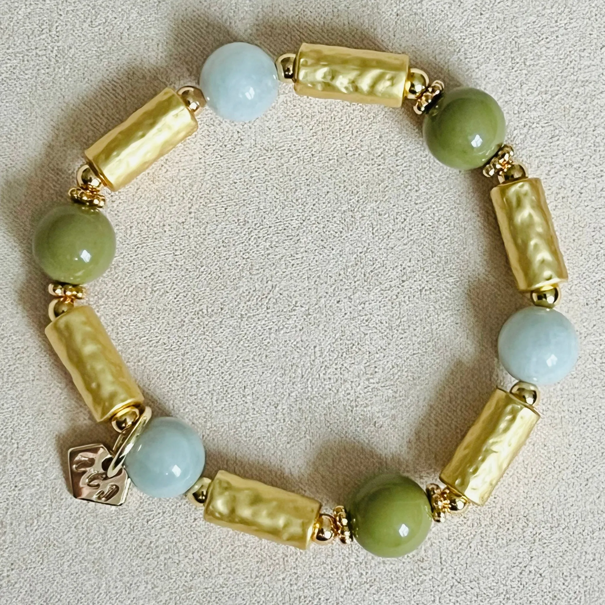 Lucky 6 Jade & Avocado Agate Bracelet