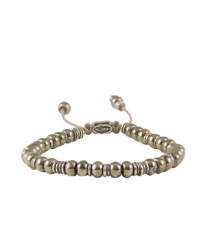 M. Cohen Templar Sterling Disc And Pyrite Stacked Bracelet