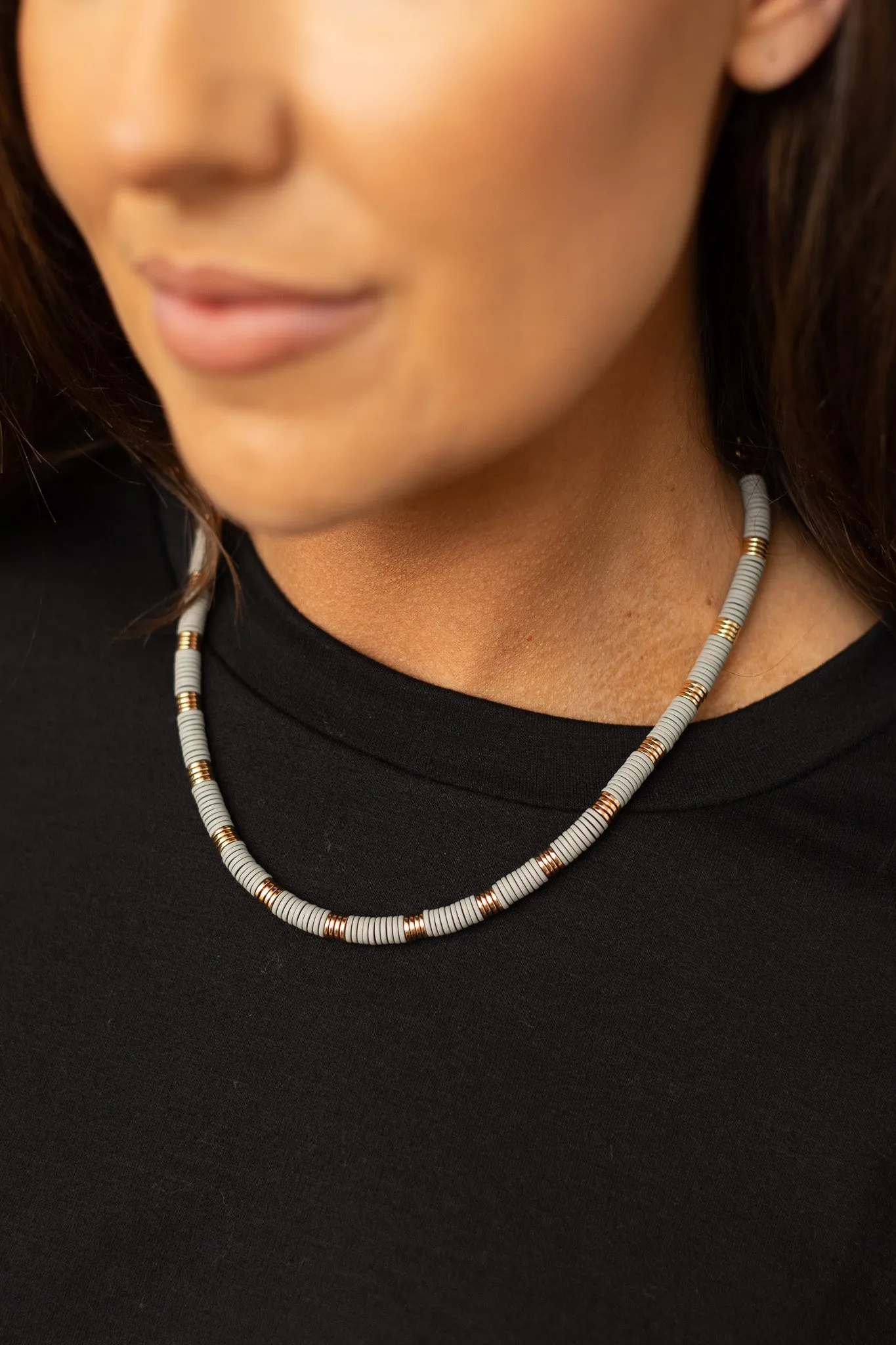 Making Big Statements Grey Chocker Necklace