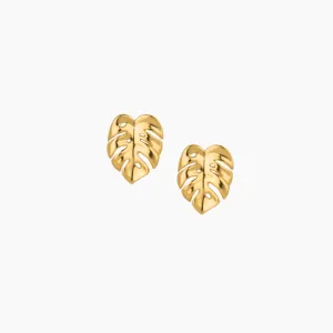 Medium Monstera Studs