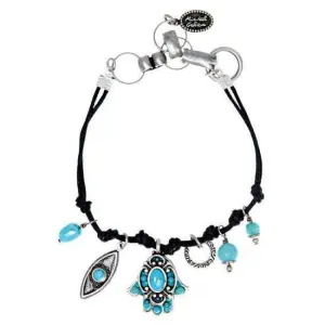 Michal Golan Turquoise Hamsa and Evil Eye Bracelet