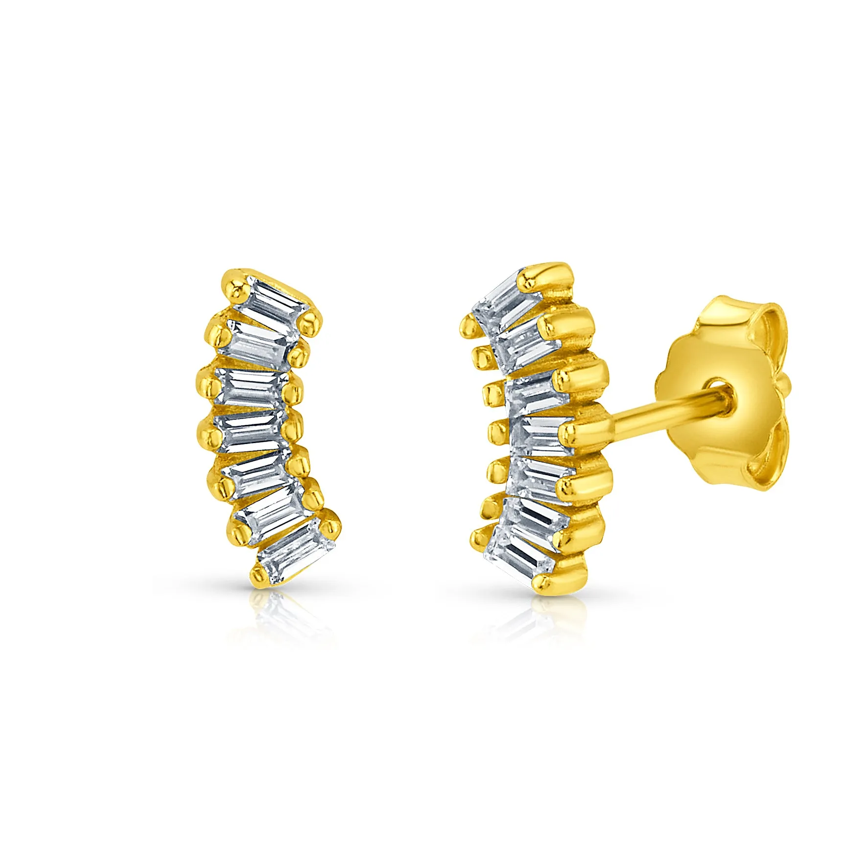 MINI BAGUETTE WING STUDS, GOLD