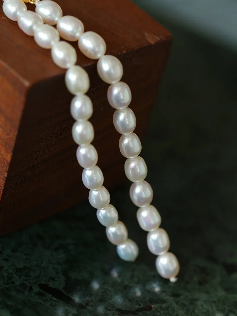 Minimalist Elegant Long Pearl Earrings