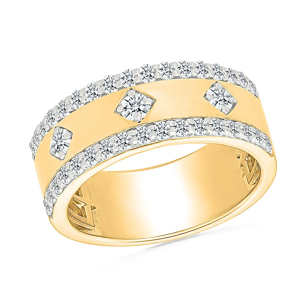 Modern Classic Gold  &  Diamond Ring