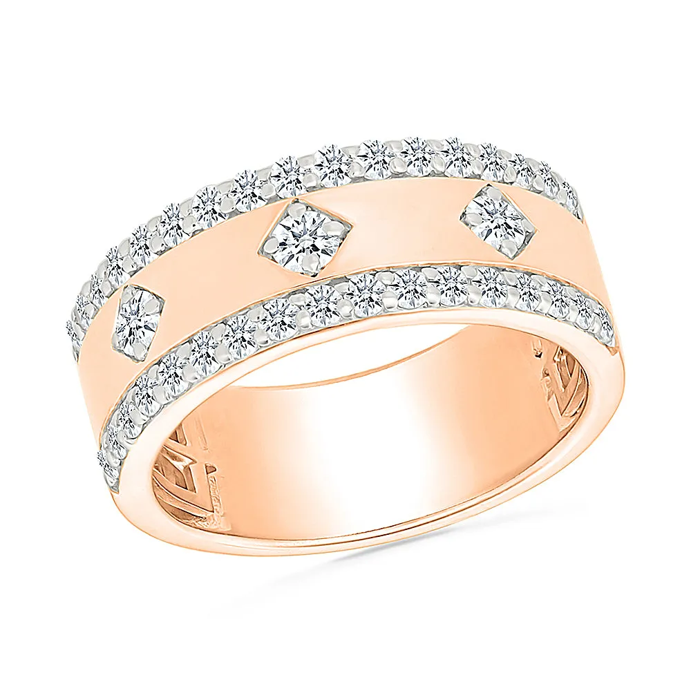 Modern Classic Gold  &  Diamond Ring