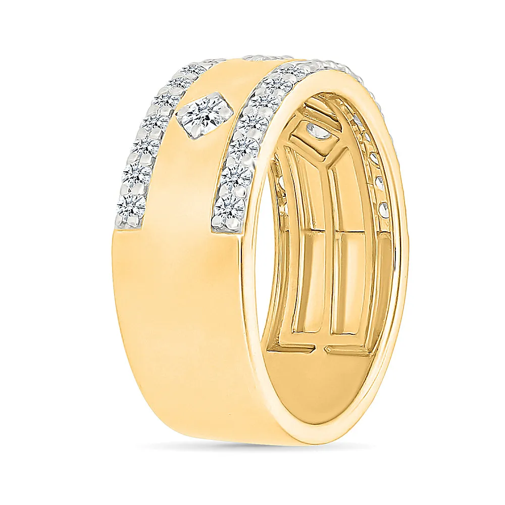 Modern Classic Gold  &  Diamond Ring