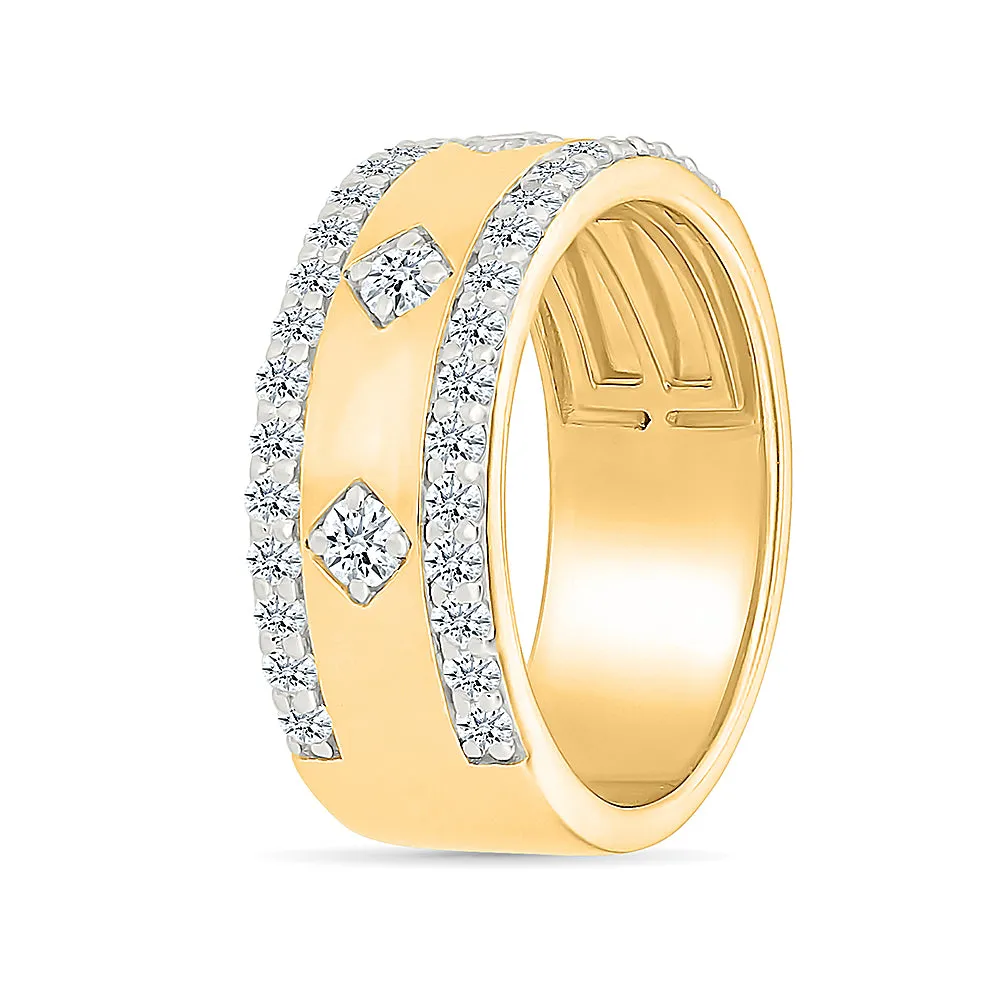 Modern Classic Gold  &  Diamond Ring