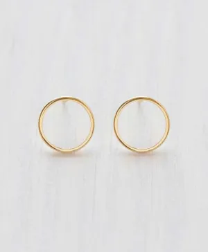 Modern Gold Circle Studs