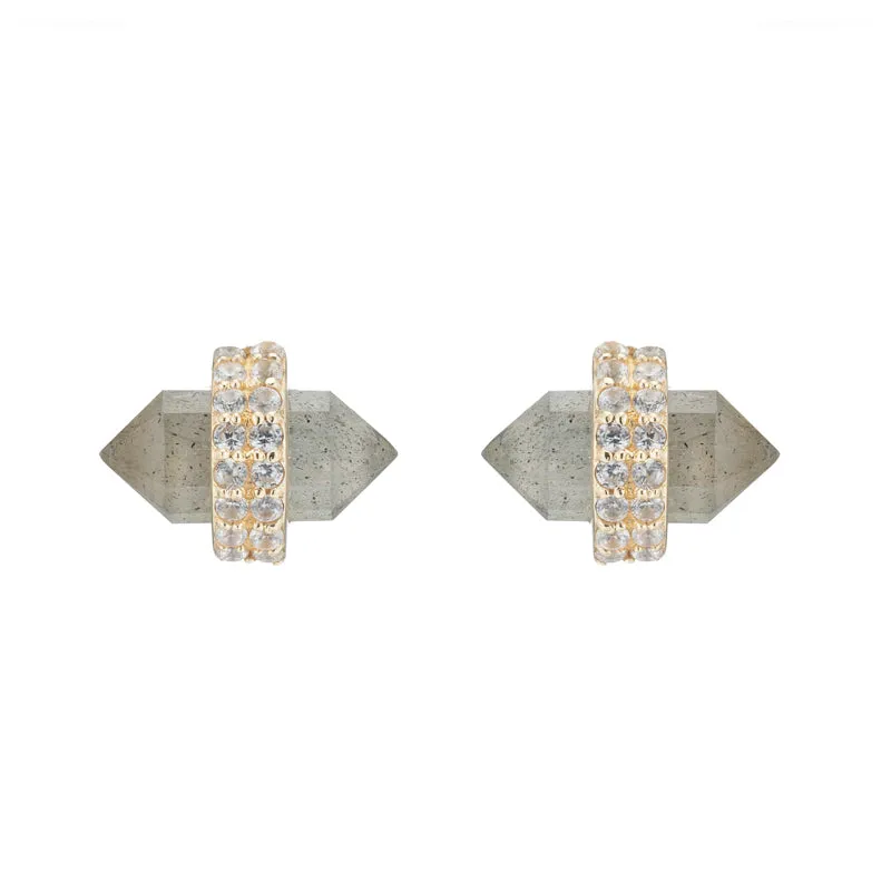 Montreal Bullet and Pavé Band Earrings