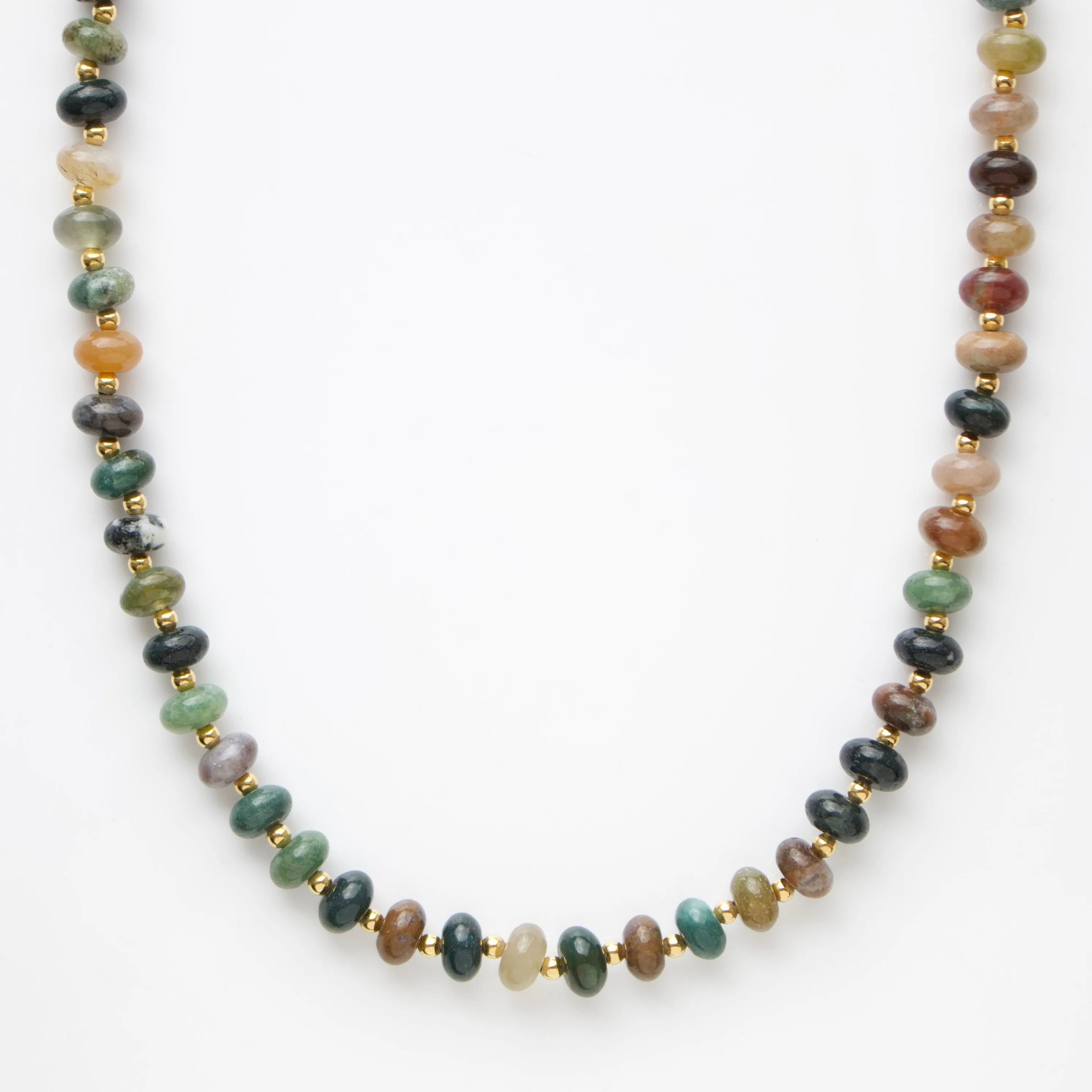 Moss Agate Beaded Necklace