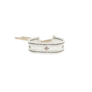 Narrow Cross Warrior Bracelet - WHITE/GRAY