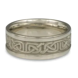 Narrow Self Bordered Labyrinth Wedding Ring in Stainless Steel