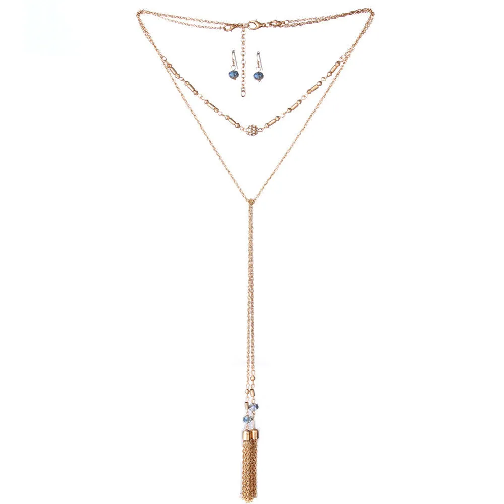 New Fashion Top Quality Simple Design Bohemia Long Chain Tassel Necklace For Women