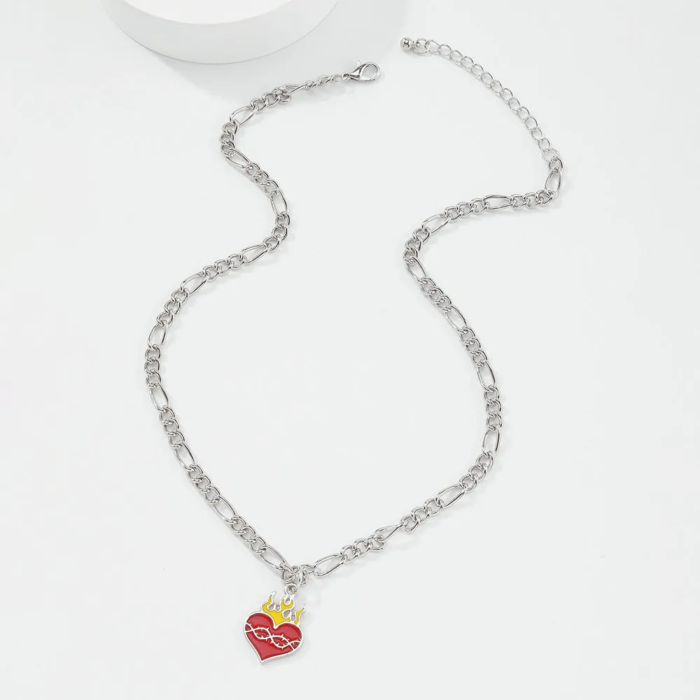 New Love Flame Simple Personality Necklace