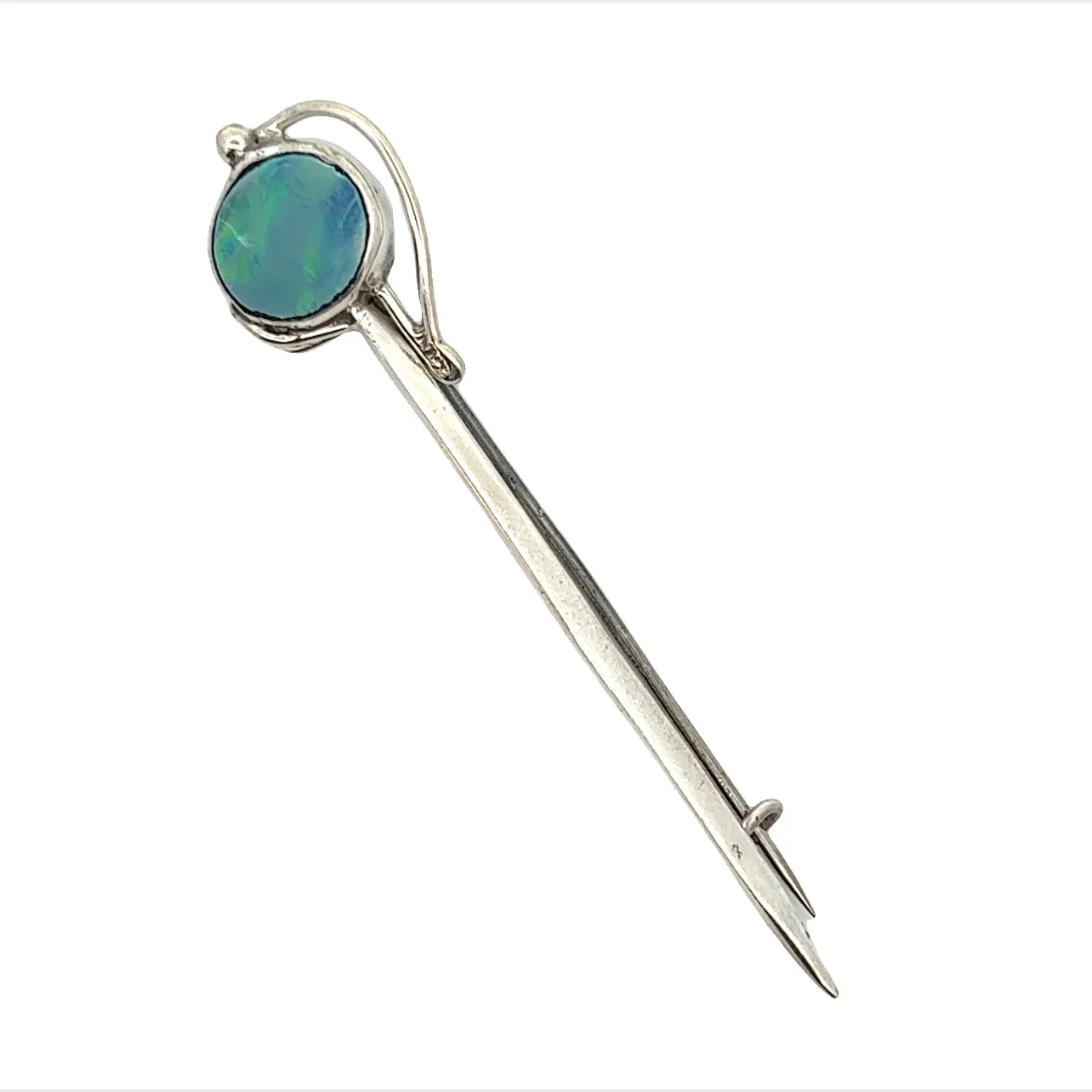 Opal and Sterling Silver Brooch