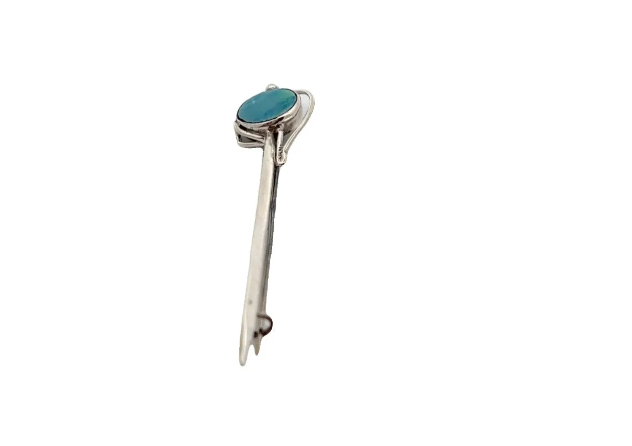 Opal and Sterling Silver Brooch