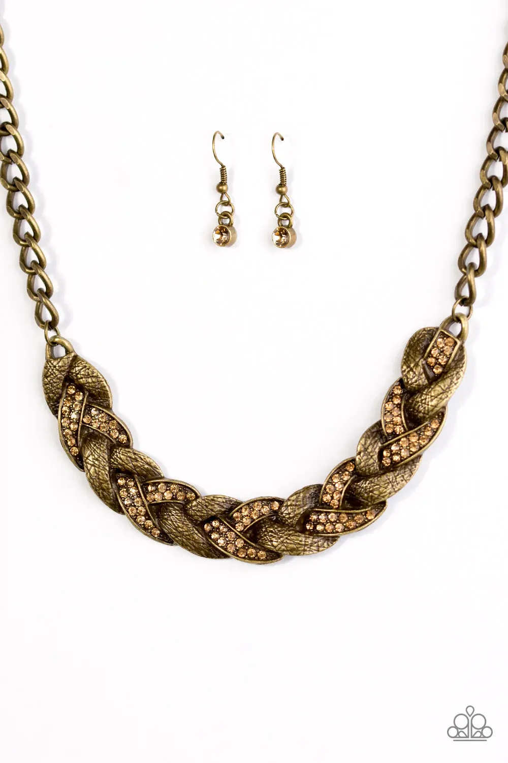 Paparazzi Accessories - Blind Side #N17 Peg - Brass Necklace