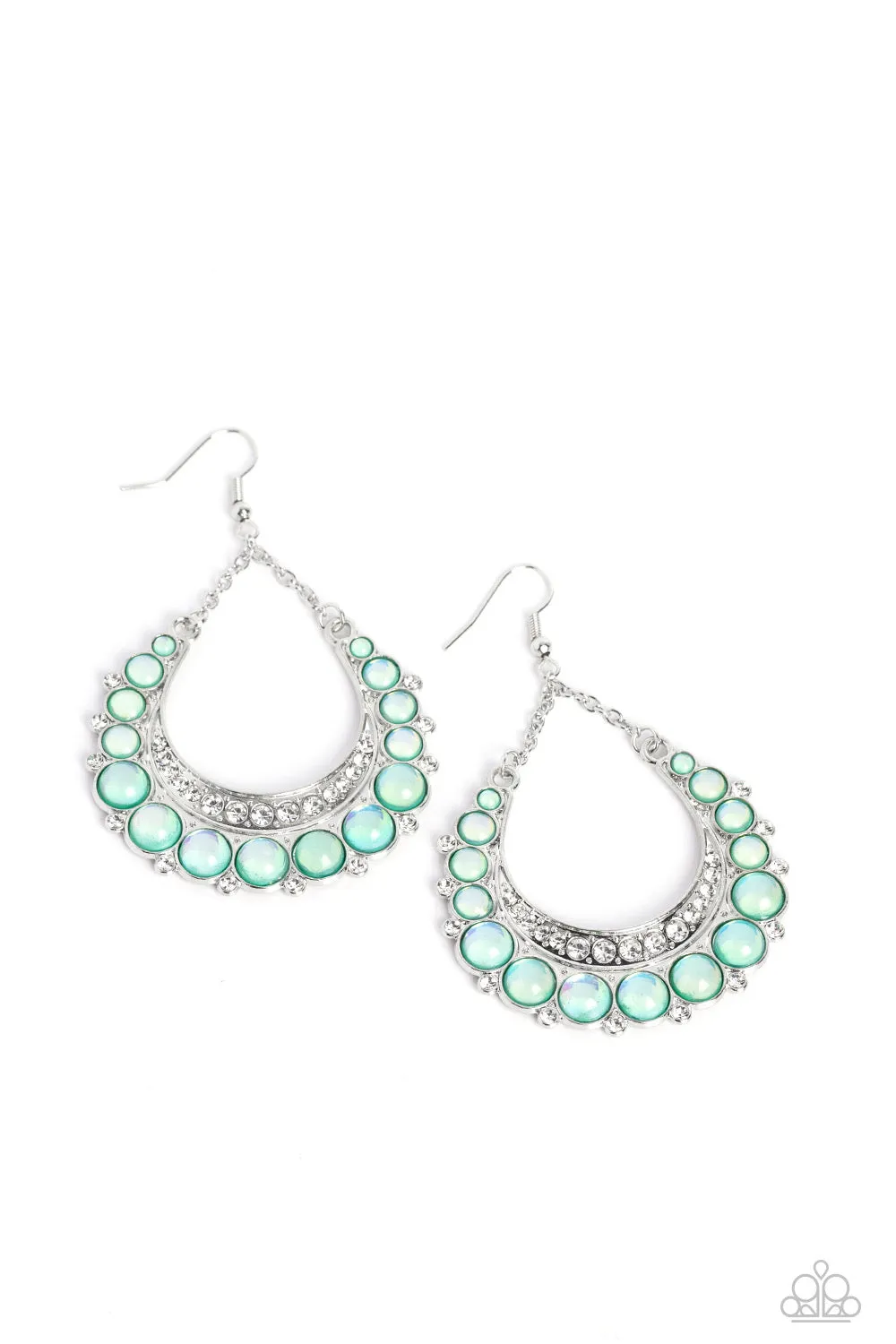 Paparazzi Bubbly Bling - Green Earrings