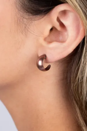 Paparazzi Burnished Beauty - Copper Hoop Earrings