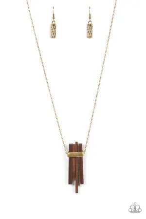 PAPARAZZI Cayman Castaway - Brass NECKLACE