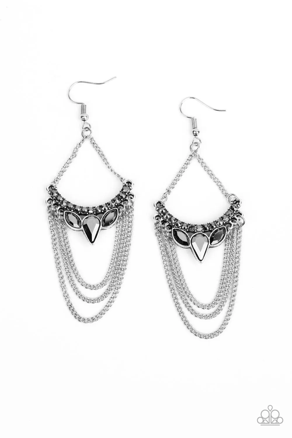 Paparazzi Earring ~ Burst Into TIERS - Silver Earring