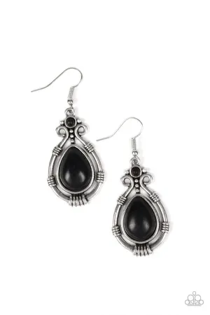 Paparazzi Earring ~ Canyon Scene - Black