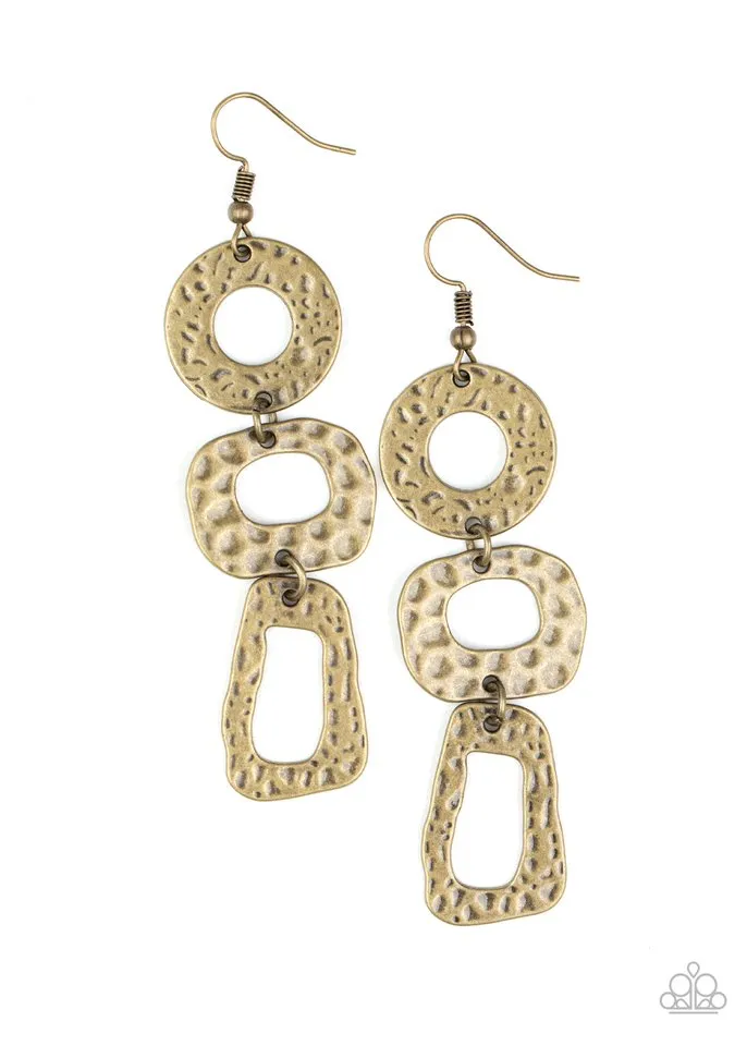 Paparazzi Earring ~ Prehistoric Prowl - Brass