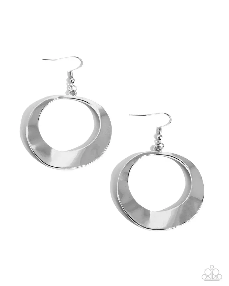 Paparazzi Earring ~ Urban Eclipse - Silver