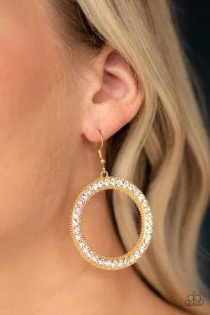 Paparazzi Haute Halo - Gold Earrings