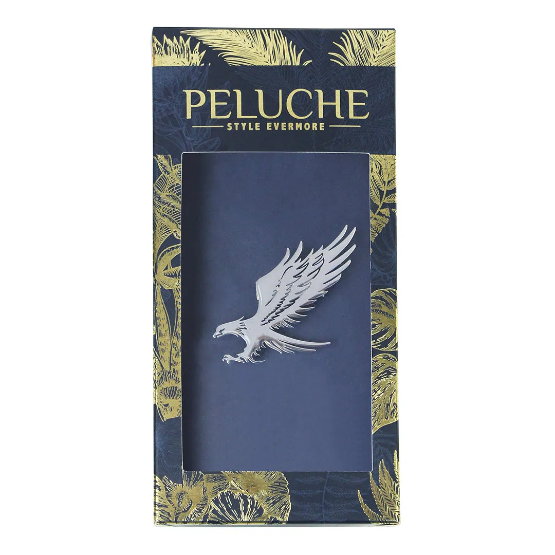 Peluche Imperial Eagle Silver Stainless Steel Lapel Pin for Men