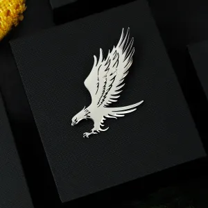 Peluche Imperial Eagle Silver Stainless Steel Lapel Pin for Men