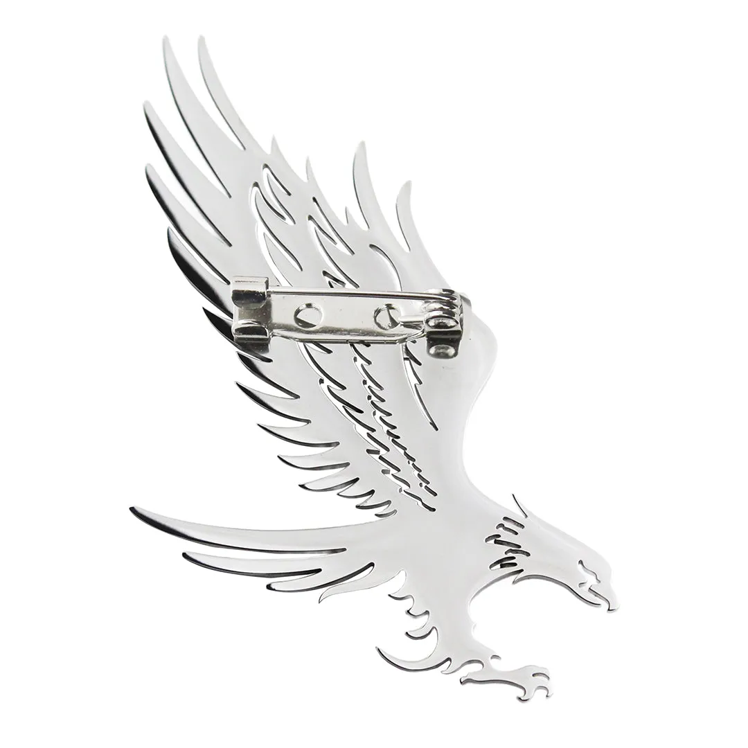 Peluche Imperial Eagle Silver Stainless Steel Lapel Pin for Men