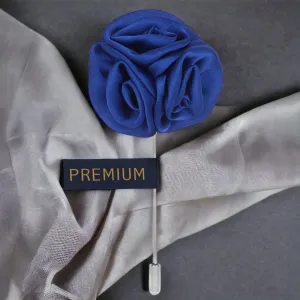 Peluche Ranunculus Flower Blue Brooch Lapel Pin