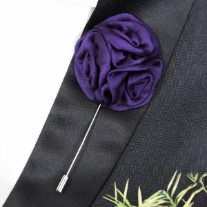 Peluche Ranunculus Flower Purple Brooch Lapel Pin