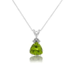 Peridot Trillion Shaped Simple Pendant