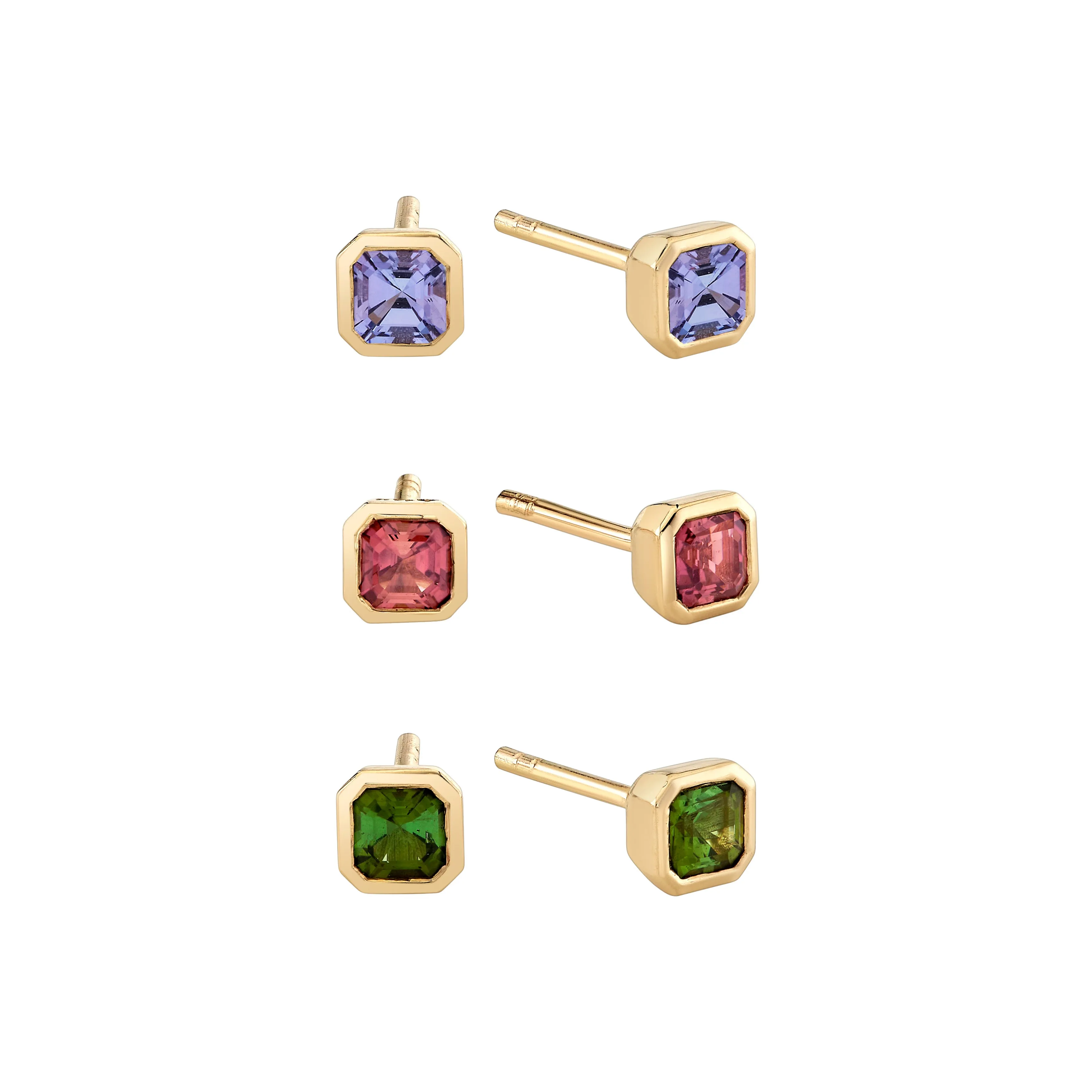 Petite Fern Asscher Studs