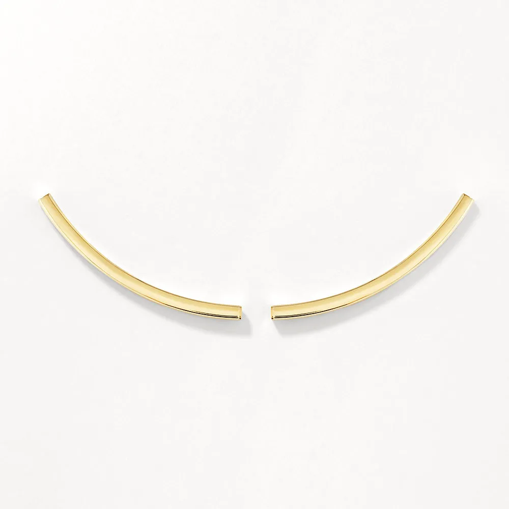 Plain Curve Crawler Earrings in 10k Gold